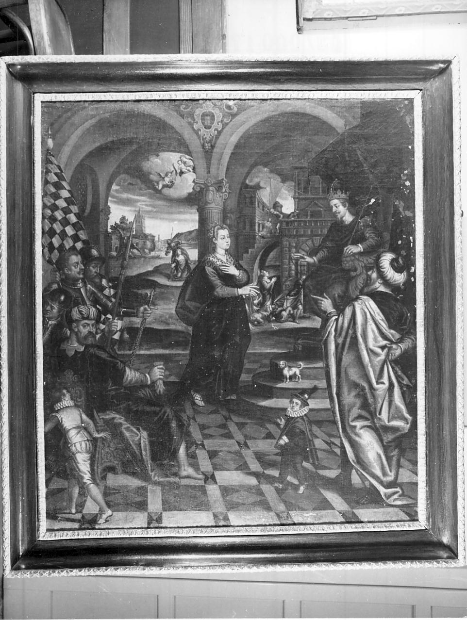 Santa Caterina e i filosofi (dipinto, opera isolata) - ambito italiano (sec. XVI)