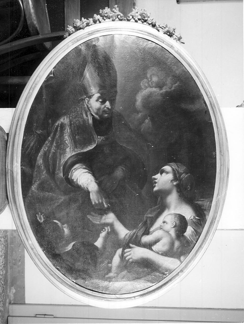 carità di Santo vescovo (dipinto, opera isolata) - ambito cremonese (sec. XVIII)