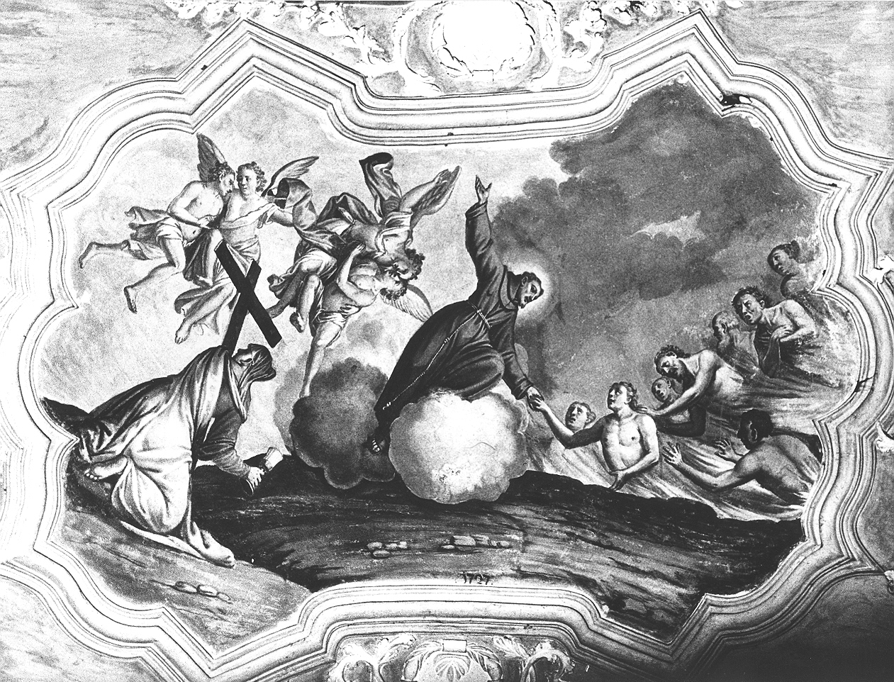S. Francesco d'Assisi e Anime Purganti (dipinto, insieme) di Voltolini Domenico (attribuito) (prima metà sec. XVIII)