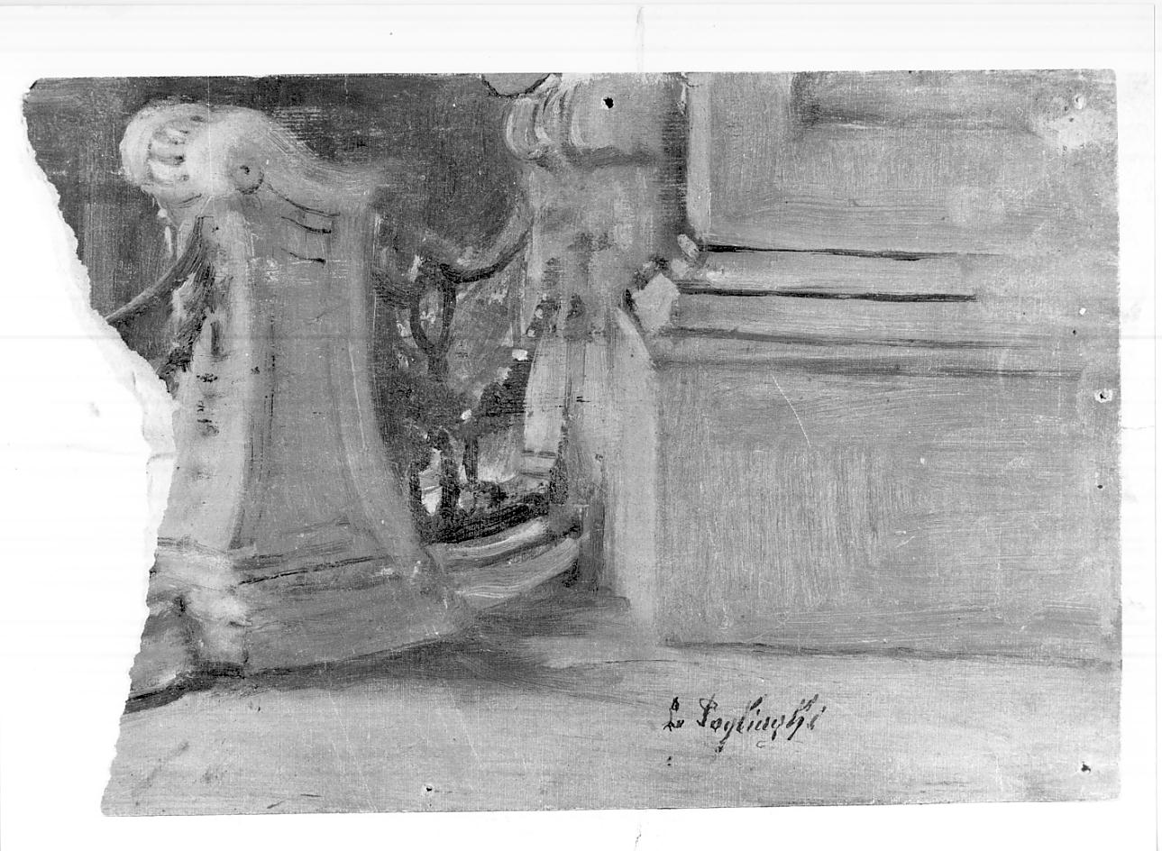 bozzetto per la balaustra dei Sacrari dei Martiri (dipinto, frammento) di Pogliaghi Lodovico (attribuito) (sec. XX)