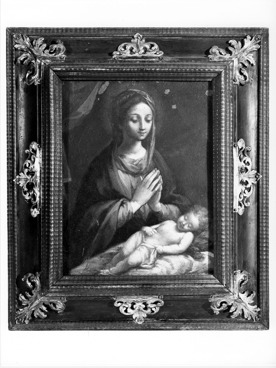 Madonna con Bambino dormiente (dipinto, opera isolata) - ambito bresciano (sec. XVII)