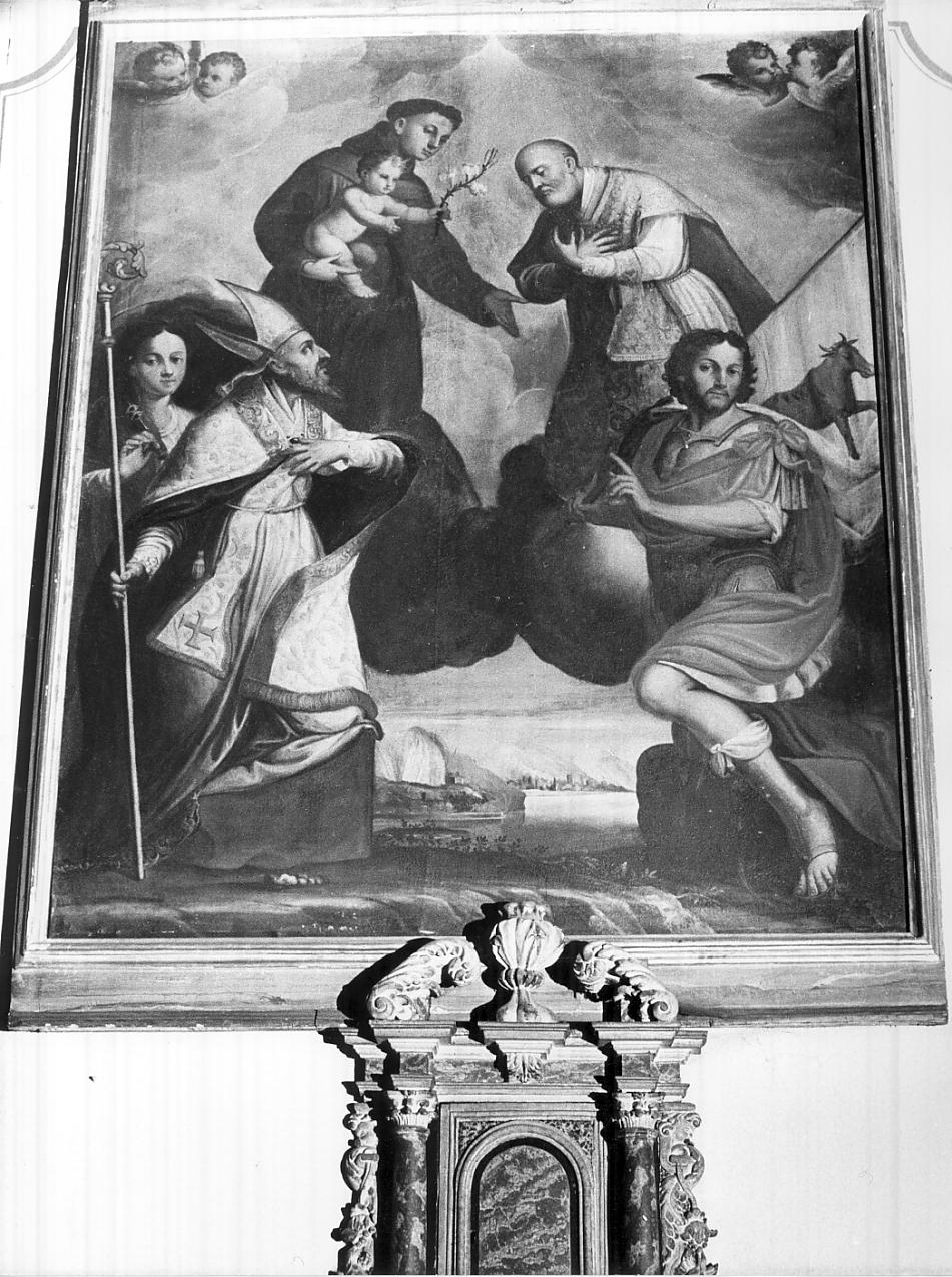 San'Antonio, San Filippo e altri tre santi (dipinto, opera isolata) - ambito italiano (seconda metà sec. XVII)
