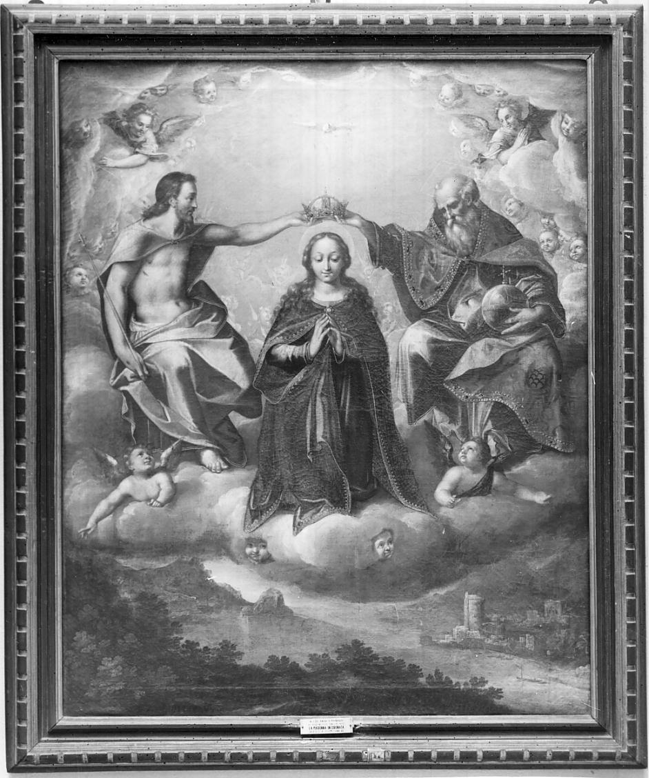 Madonna incoronata (dipinto, opera isolata) di Mainardi Andrea detto Chiaveghino (fine sec. XVI)