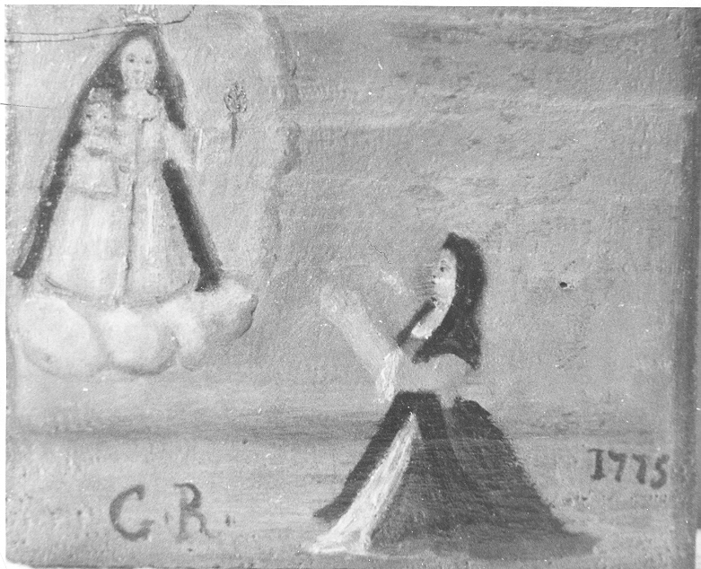 Ex voto: Donna in preghiera (dipinto, opera isolata) - ambito bresciano (sec. XVIII)