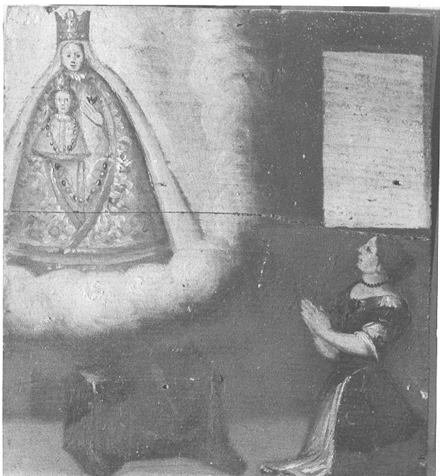 Ex voto: Donna in preghiera (dipinto, opera isolata) - ambito bresciano (prima metà sec. XIX)