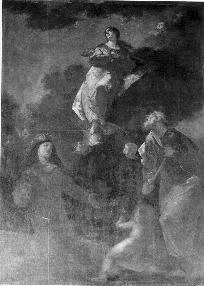 L'Assunta e Santa Chiara e Sant'Andrea (dipinto, opera isolata) di Bazzani Giuseppe (attribuito) (prima metà sec. XVIII)