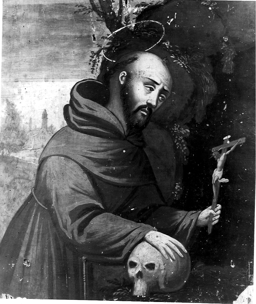 San Francesco in adorazione del Crocifisso (dipinto, opera isolata) - ambito mantovano (sec. XVIII)