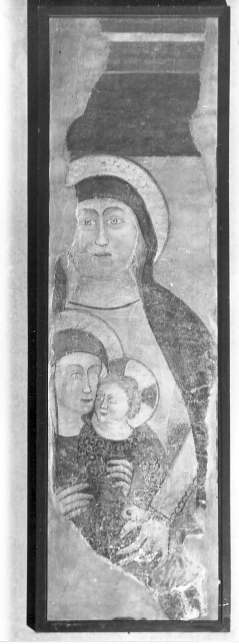 Madonna con Bambino e Sant'Anna (dipinto, frammento) - ambito italiano (fine sec. XIV)