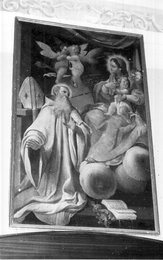 San Bernardo offre alla Madonna la Regola del suo Ordine (dipinto, opera isolata) - ambito Italia settentrionale (sec. XVIII)