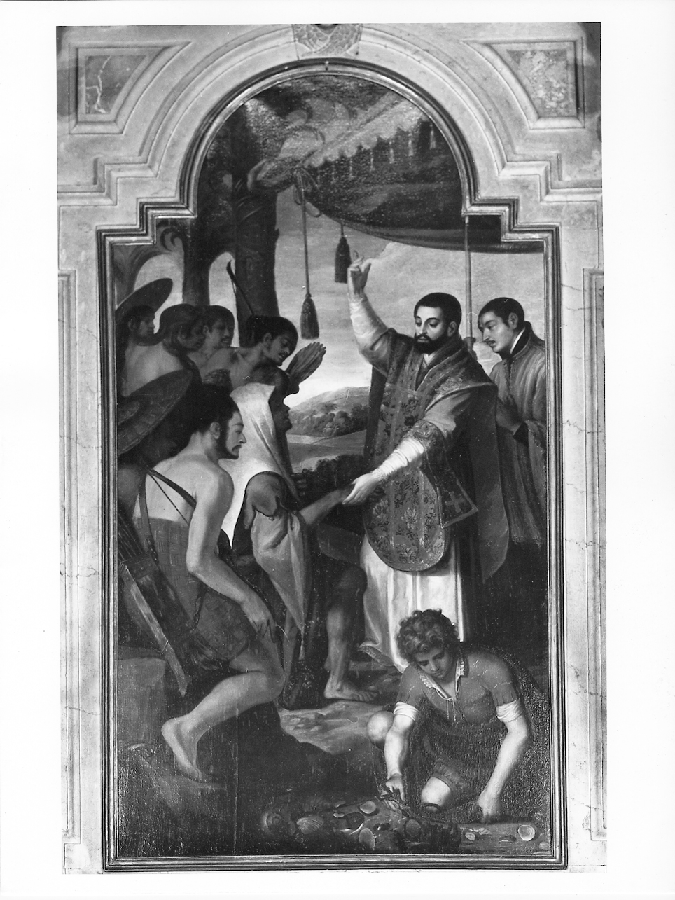 San Francesco Saverio che predica (dipinto, opera isolata) - ambito bresciano (sec. XVIII)