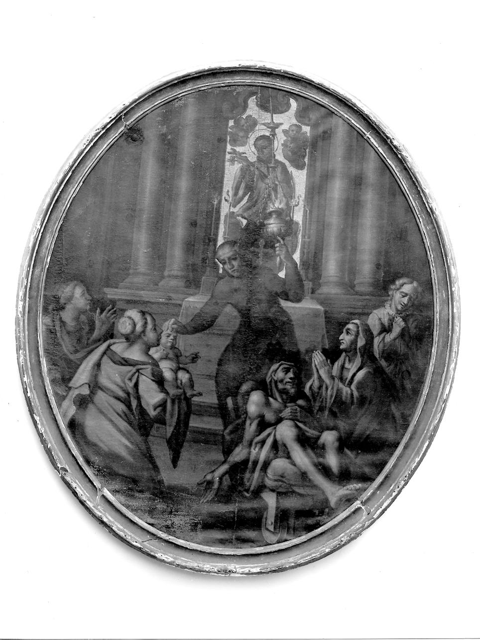 Scena della storia di San Luigi Gonzaga (dipinto, elemento d'insieme) - ambito mantovano (seconda metà sec. XVII)