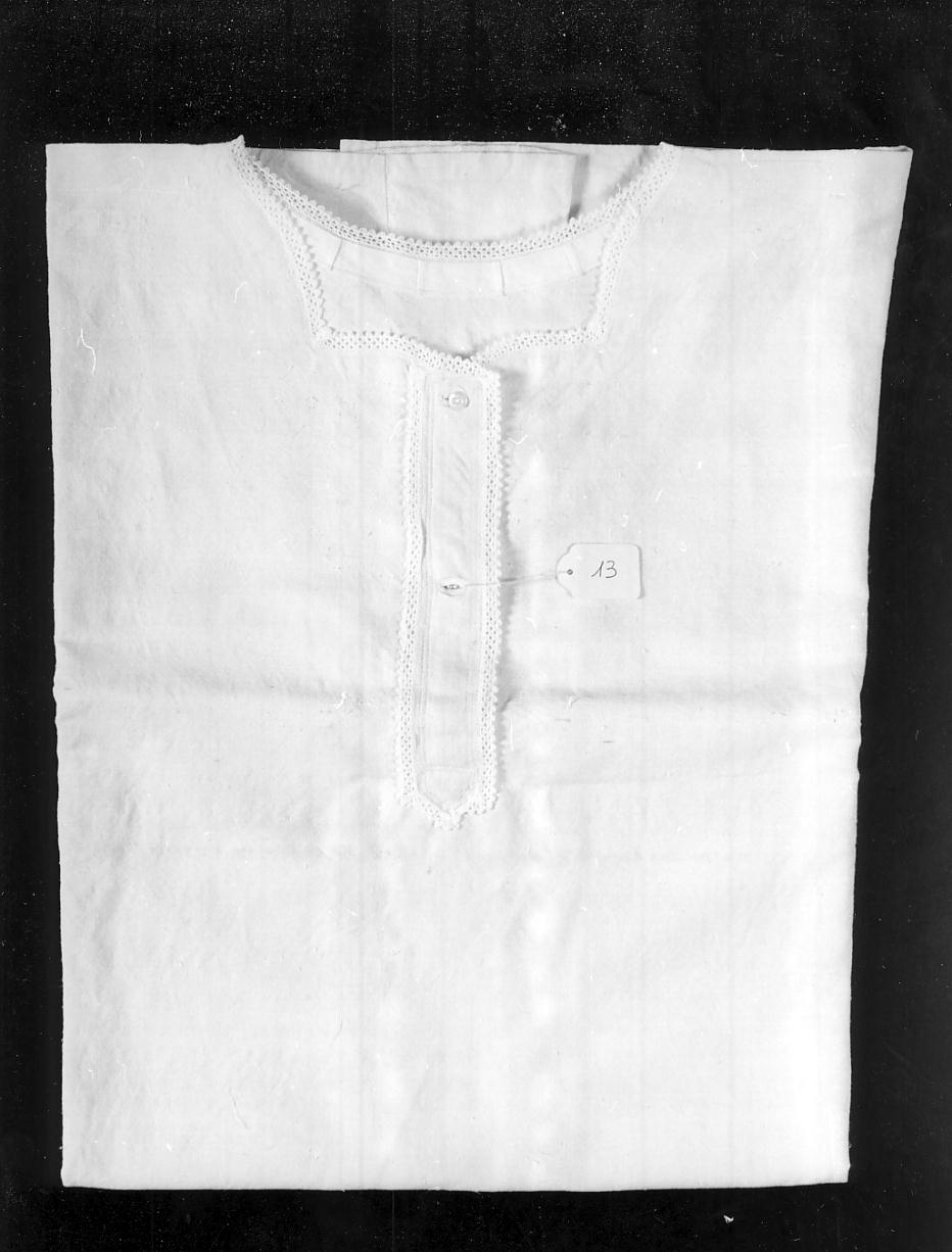 camicia, opera isolata - manifattura italiana (seconda metà, inizio sec. XIX, sec. XX)