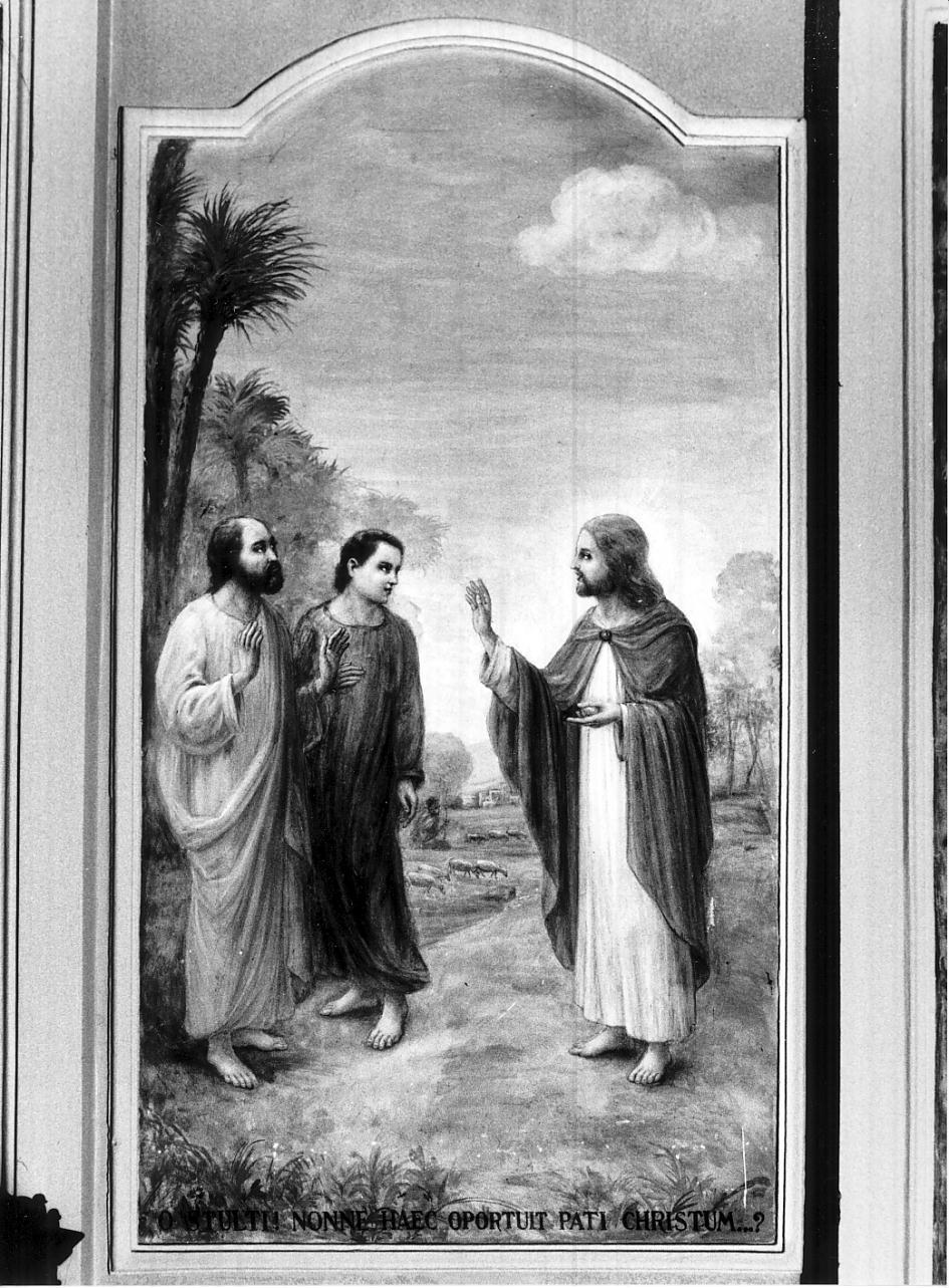 viaggio a Emmaus (dipinto, elemento d'insieme) di Colombati Egidio, Pezzali Enrico (sec. XX)