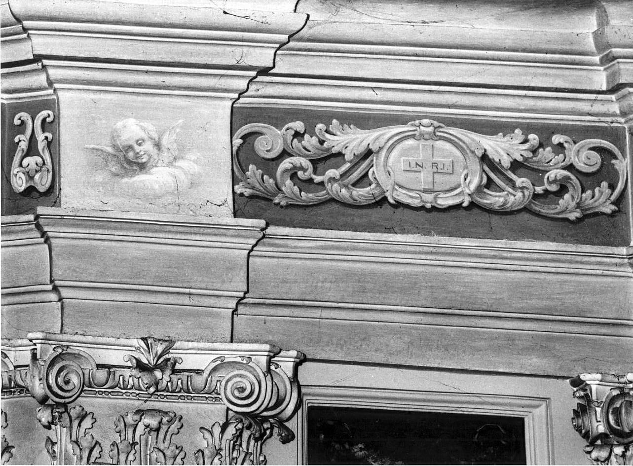 cherubini e motivi decorativi fitomorfi (dipinto, elemento d'insieme) di Colombati Egidio, Pezzali Enrico (sec. XX)