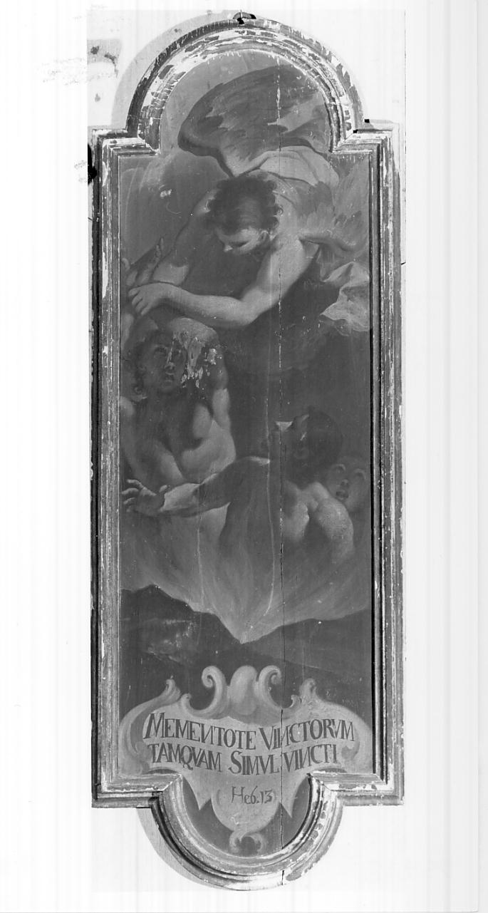 angelo con dannati (dipinto, opera isolata) di Dusi Antonio (attribuito) (sec. XVIII)