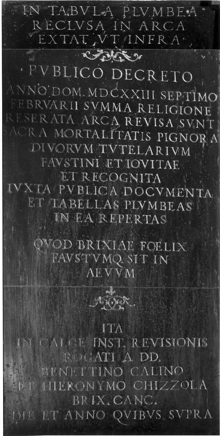 lapide commemorativa, opera isolata - ambito bresciano (sec. XVII)