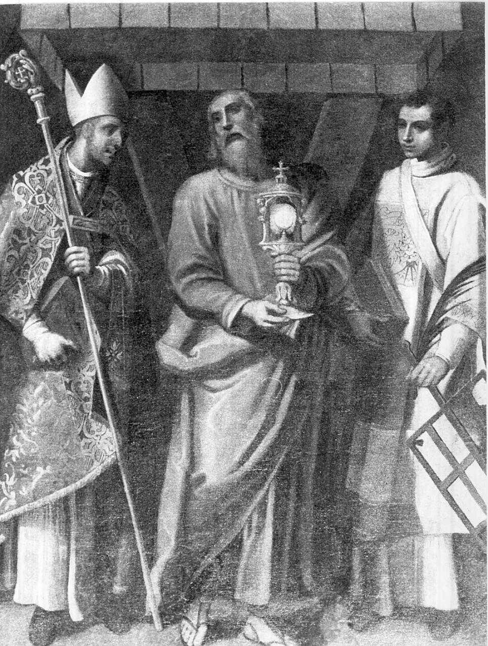 Sant'Andrea; San Vigilio; San Lorenzo (dipinto, opera isolata) - ambito italiano (sec. XVI)