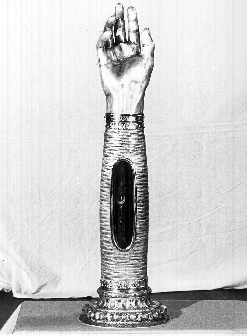 reliquiario antropomorfo - a braccio, opera isolata - ambito italiano (sec. XVI)