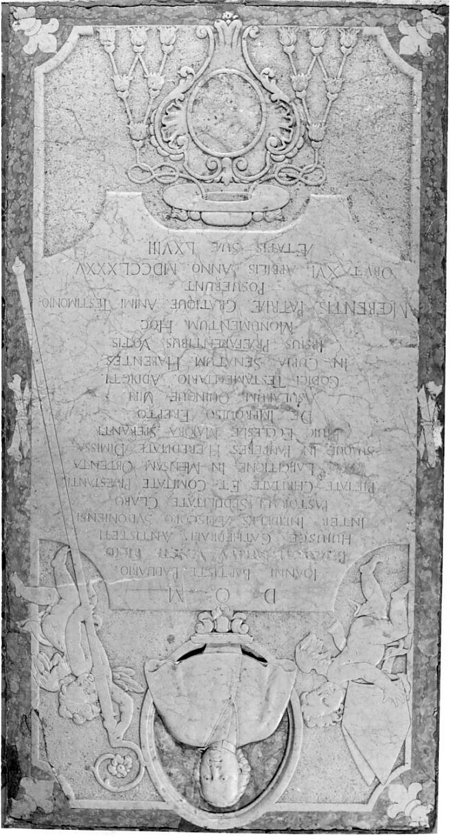 Mons. Giovanni Battista Badoer (lapide tombale, opera isolata) - ambito Italia settentrionale (sec. XVIII)