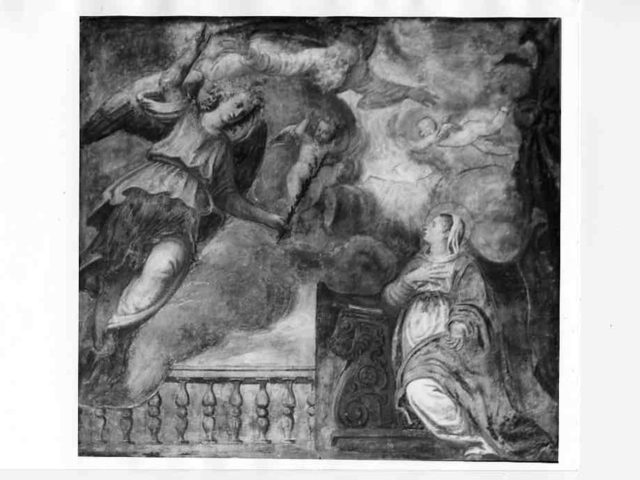 annunciazione (dipinto, opera isolata) di Marone Pietro (attribuito) (sec. XVII)