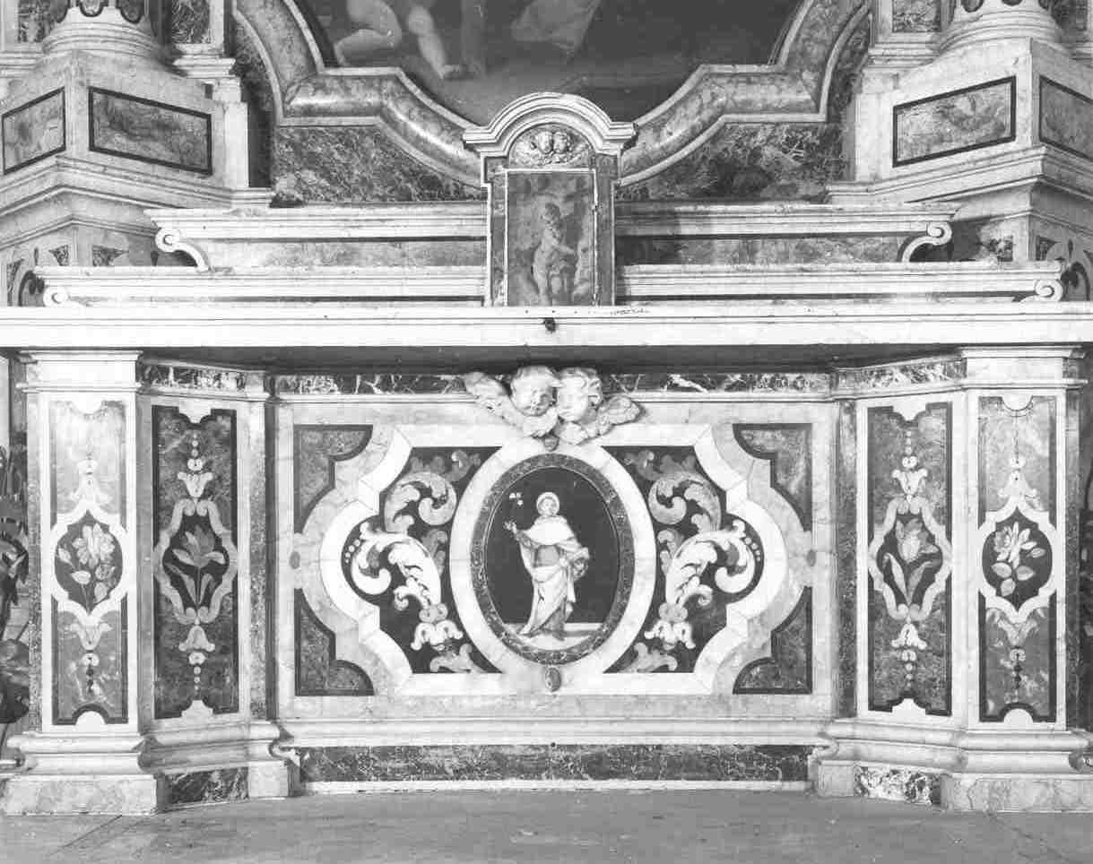 Sant'Alberto (paliotto, elemento d'insieme) - bottega bresciana (prima metà sec. XVIII)