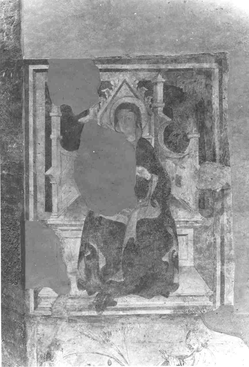 Madonna in trono (dipinto, elemento d'insieme) - ambito lombardo (sec. XV)