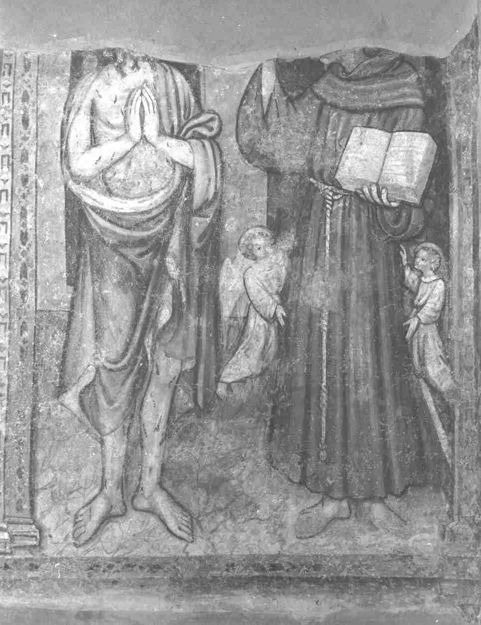San Bernardino e San Sebastiano (dipinto, elemento d'insieme) - ambito lombardo (sec. XV)