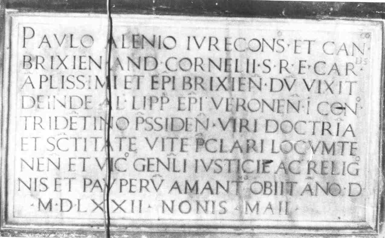 lapide commemorativa, opera isolata - bottega bresciana (sec. XVI)