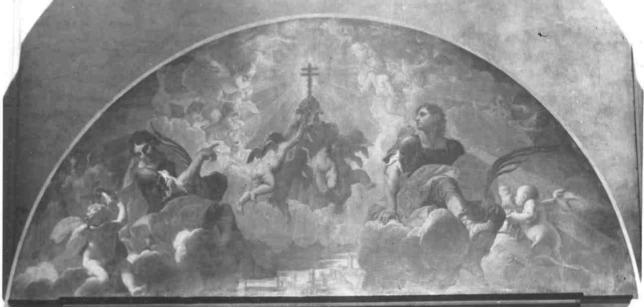 San Faustino e San Giovita adorano il reliquiario delle Sante Croci (dipinto, opera isolata) di Tortelli Giuseppe (fine/inizio secc. XVII/ XVIII)