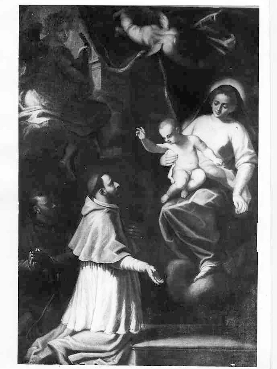 Madonna con San Carlo Borromeo e San Francesco (dipinto, opera isolata) di Gandino Antonio (sec. XVII)