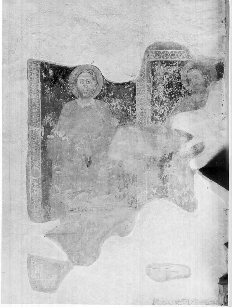 due santi (dipinto, frammento) - ambito padano (sec. XIV)