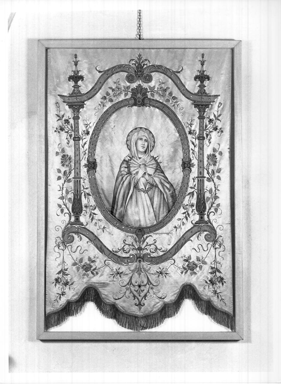 Madonna Addolorata / motivi decorativi floreali / vegetali / geometrici (stendardo, opera isolata) - ambito mantovano (prima metà sec. XIX)