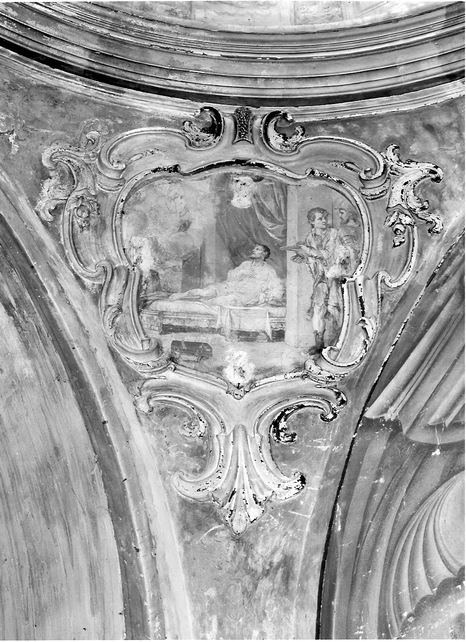 storie di San Bernardino da Siena (decorazione pittorica, elemento d'insieme) - ambito lombardo (prima metà sec. XVIII)