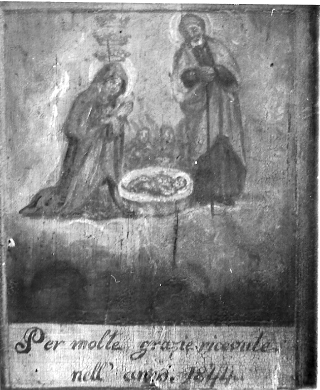 Madonna con personaggi che implorano il suo aiuto (ex voto, opera isolata) - ambito bresciano (sec. XIX)