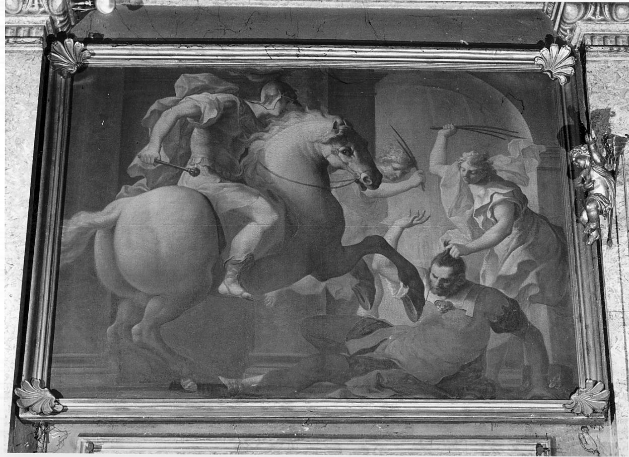 cacciata di Eliodoro dal tempio (dipinto, opera isolata) di Tortelli Giuseppe (sec. XVIII)