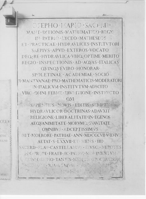 lapide commemorativa, opera isolata - manifattura mantovana (sec. XIX)