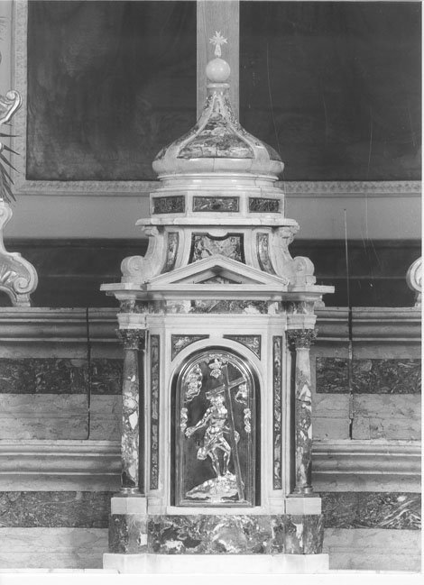 tabernacolo - a tempietto con pianta poligonale, elemento d'insieme - manifattura mantovana (metà sec. XVIII)