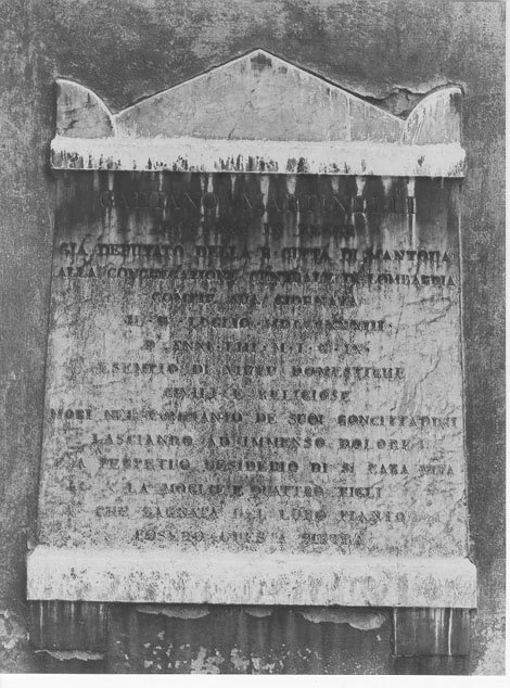 lapide commemorativa, opera isolata - manifattura mantovana (sec. XIX)