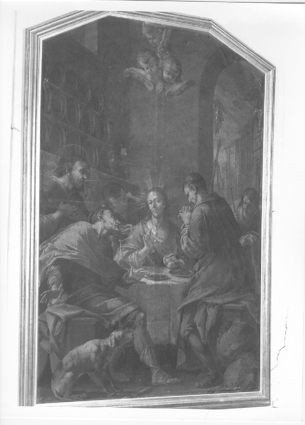 Cena in Emmaus con S. Giuliano (dipinto, opera isolata) di Cadioli Giovanni (sec. XVIII)