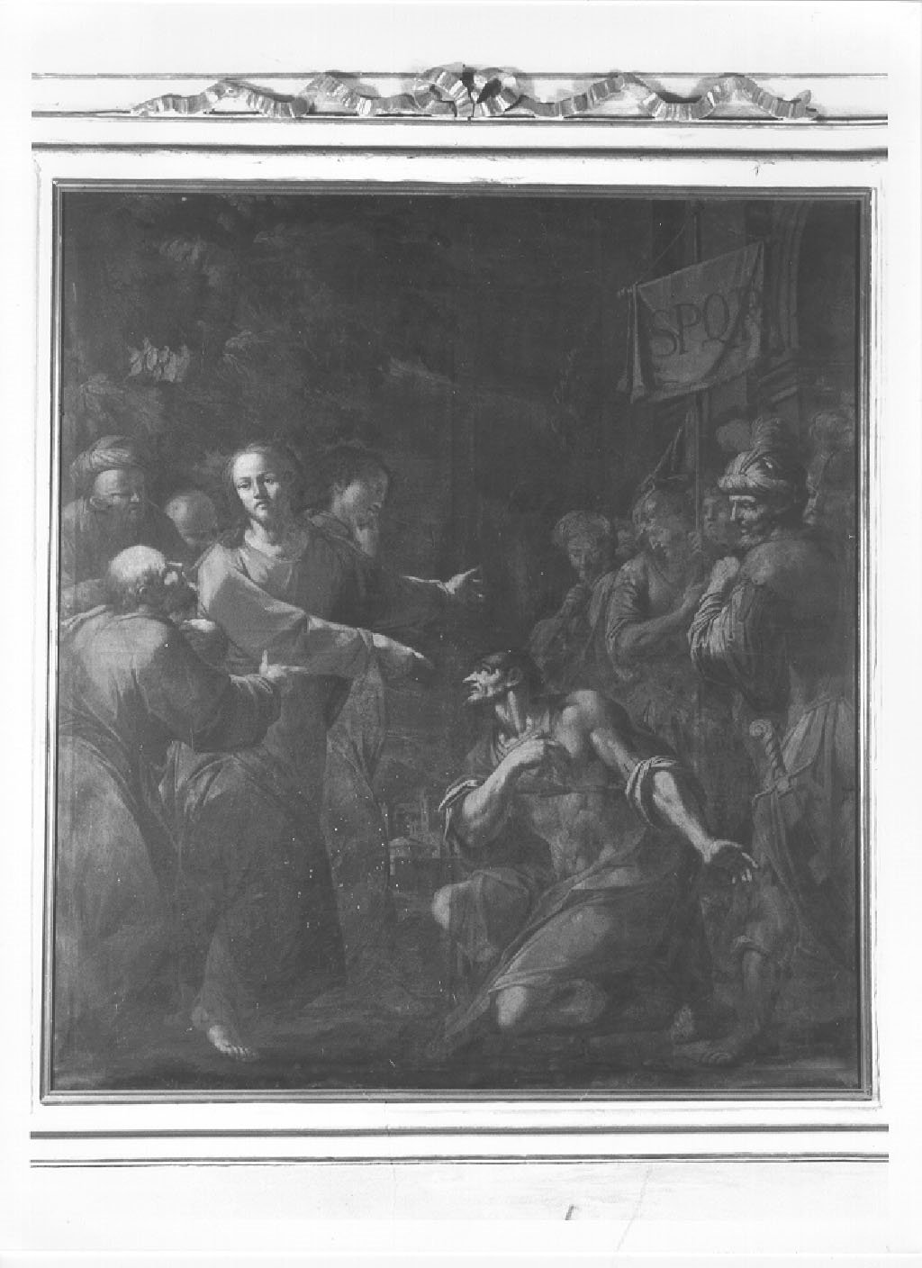 Cristo guarisce il servo del centurione a Cafarnao (dipinto, opera isolata) di Cadioli Giovanni (metà sec. XVIII)