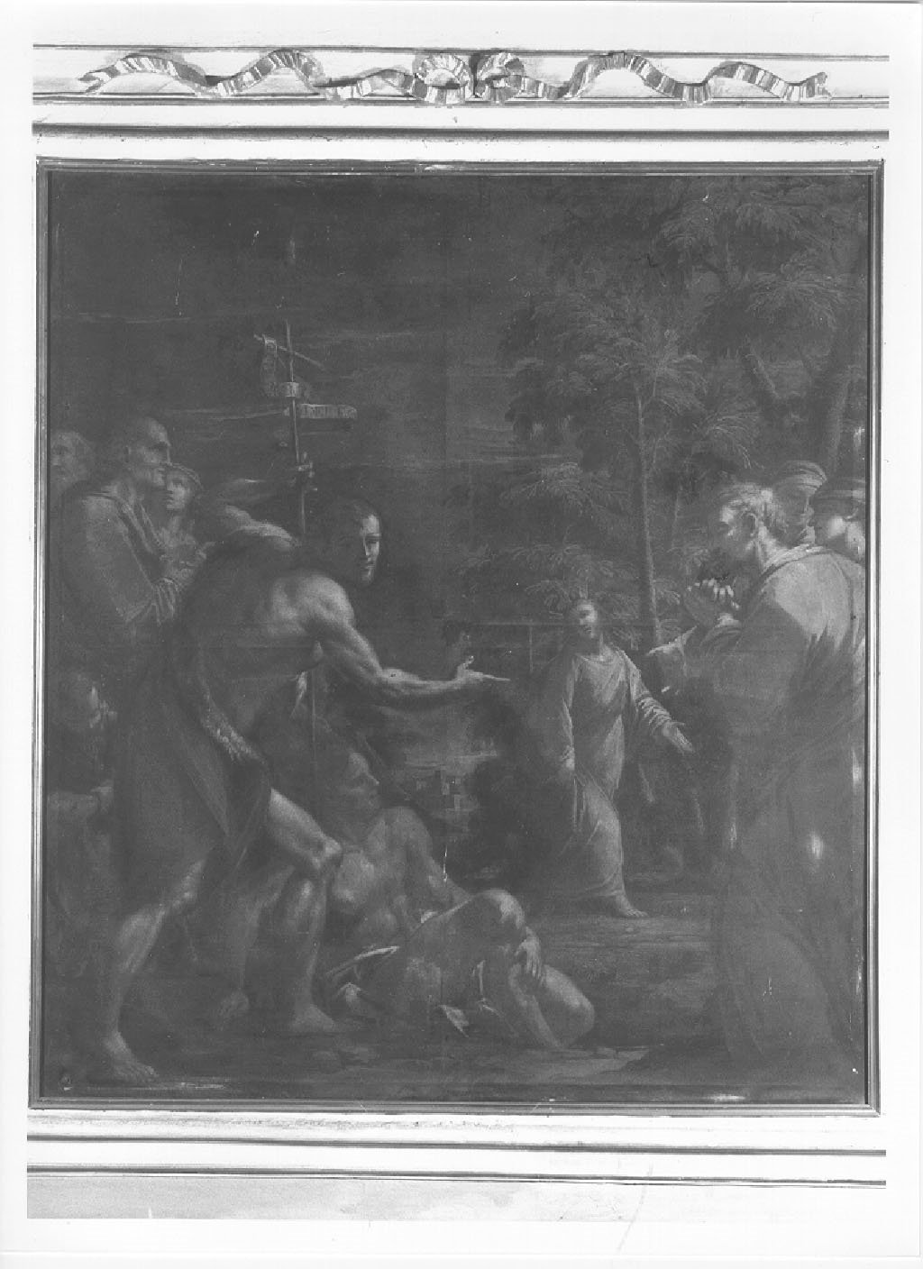 S. Giovanni Battista indica Cristo alle turbe (dipinto, opera isolata) di Cadioli Giovanni (metà sec. XVIII)