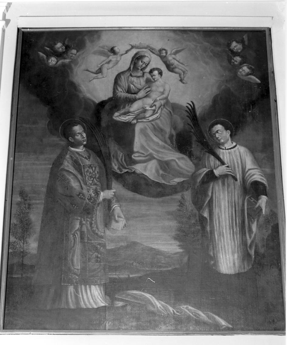 Madonna con Bambino e i SS. Giacomo e Mariano martiri (dipinto, opera isolata) - ambito mantovano (primo quarto sec. XVIII)