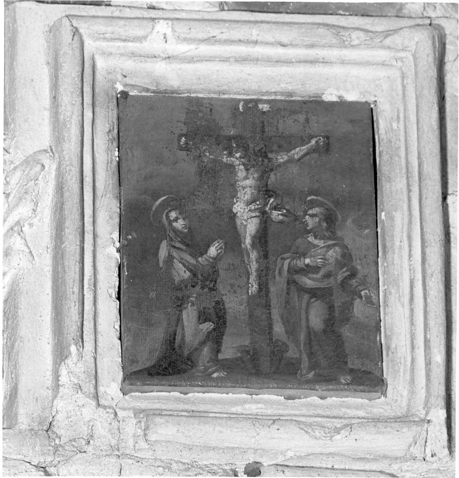 Crocefissione di Cristo con la Madonna e S. Giovanni evangelista (dipinto, ciclo) - ambito bresciano (inizio sec. XVIII)
