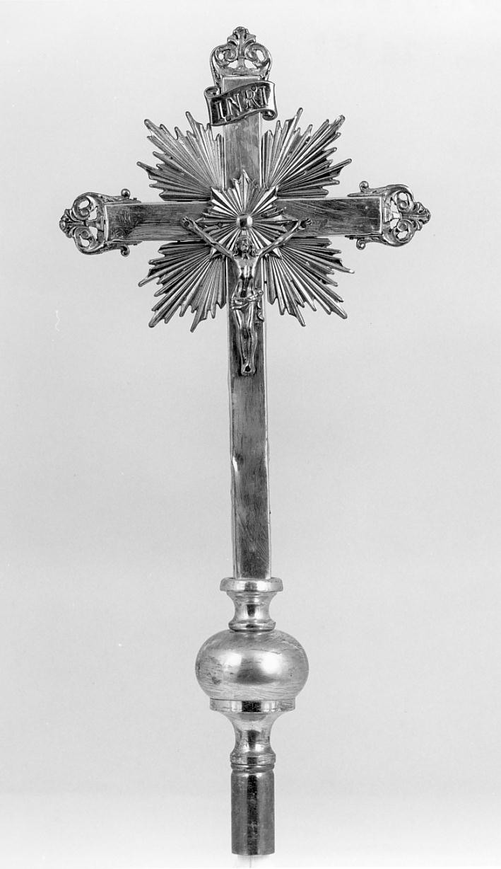 croce processionale, opera isolata - produzione lombarda (seconda metà sec. XIX)