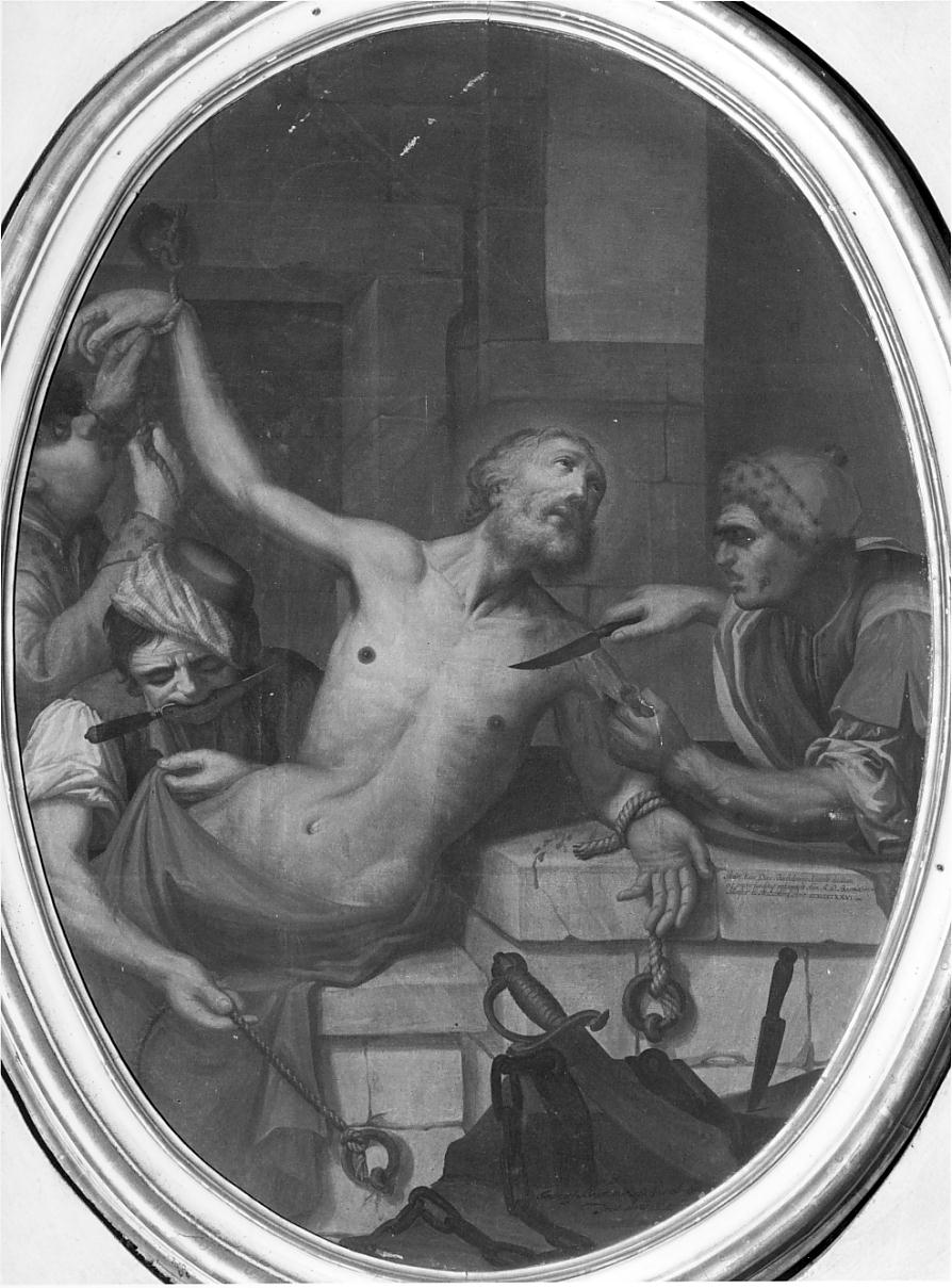 San Bartolomeo è scorticato vivo (dipinto, elemento d'insieme) di Rossi Giovanni Battista (sec. XVIII)