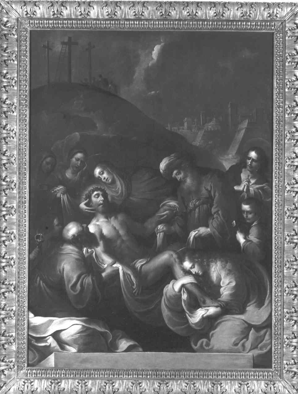 compianto sul Cristo morto (dipinto, opera isolata) di Ricchi Pietro detto Lucchese (sec. XVII)
