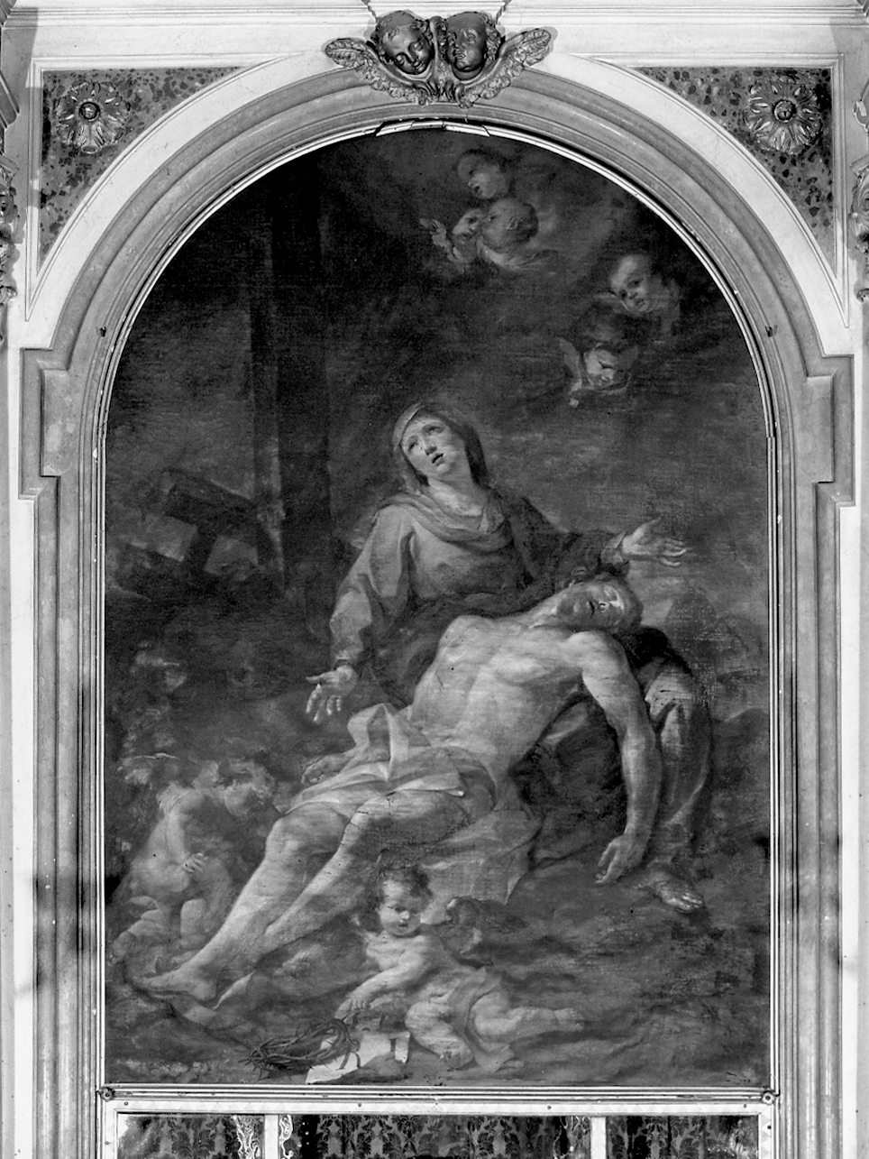 Pietà (dipinto, elemento d'insieme) di Cattaneo Santo detto Santino (terzo quarto sec. XVIII)