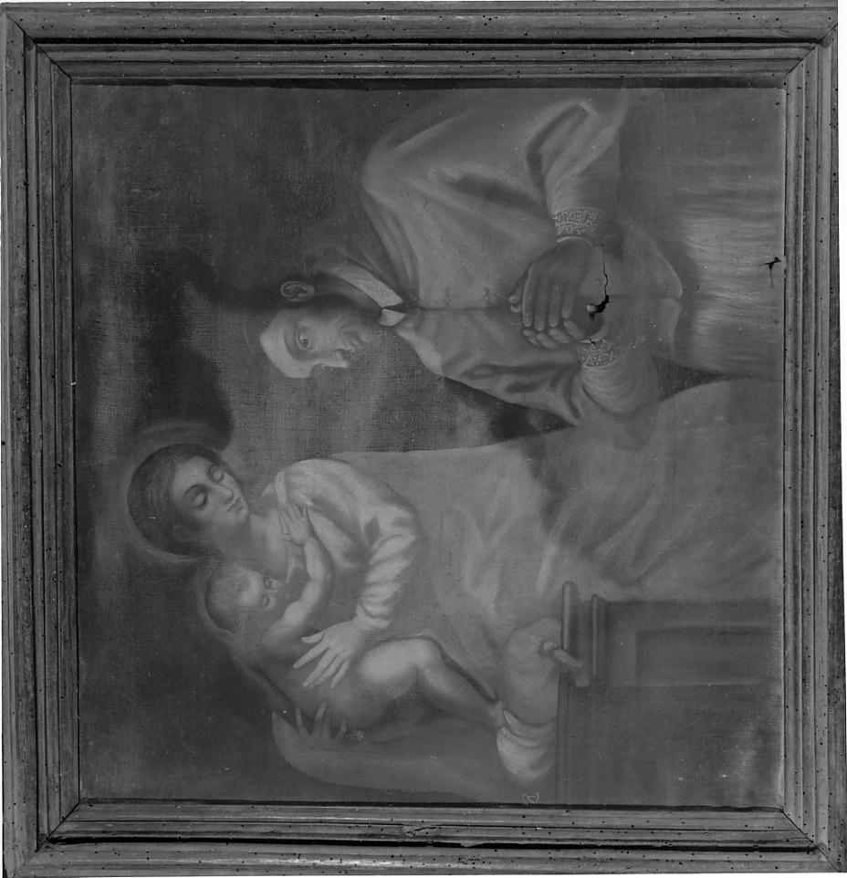 Madonna con Gesù Bambino e San Carlo Borromeo (dipinto, opera isolata) - ambito lombardo (ultimo quarto sec. XVII)