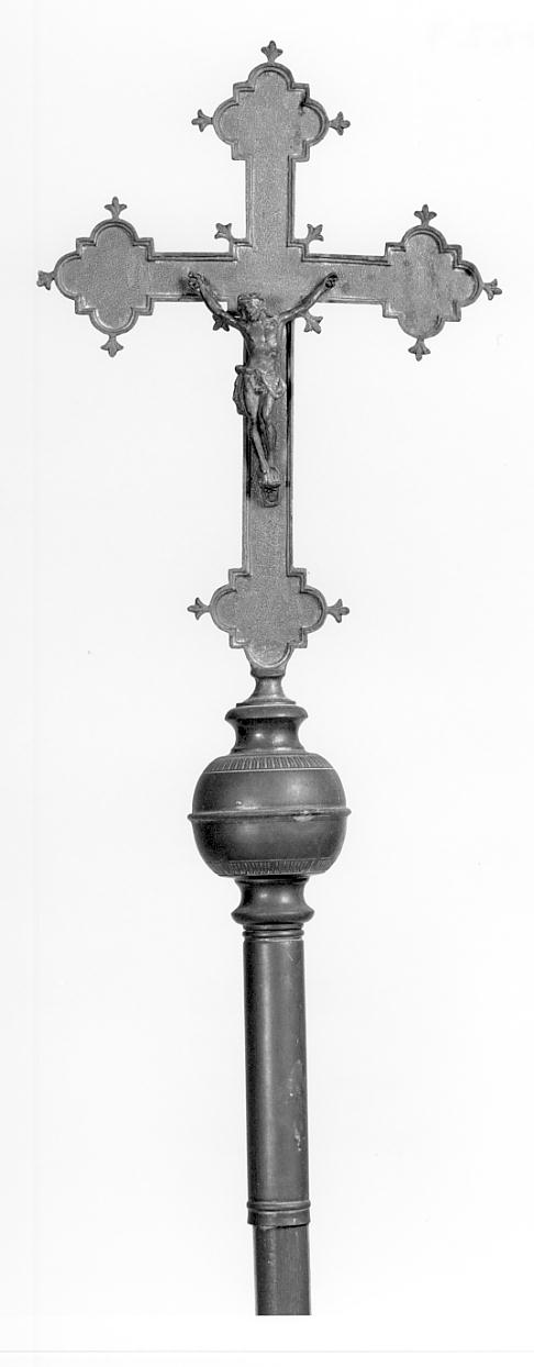 croce processionale, opera isolata - ambito lombardo (ultimo quarto sec. XIX)