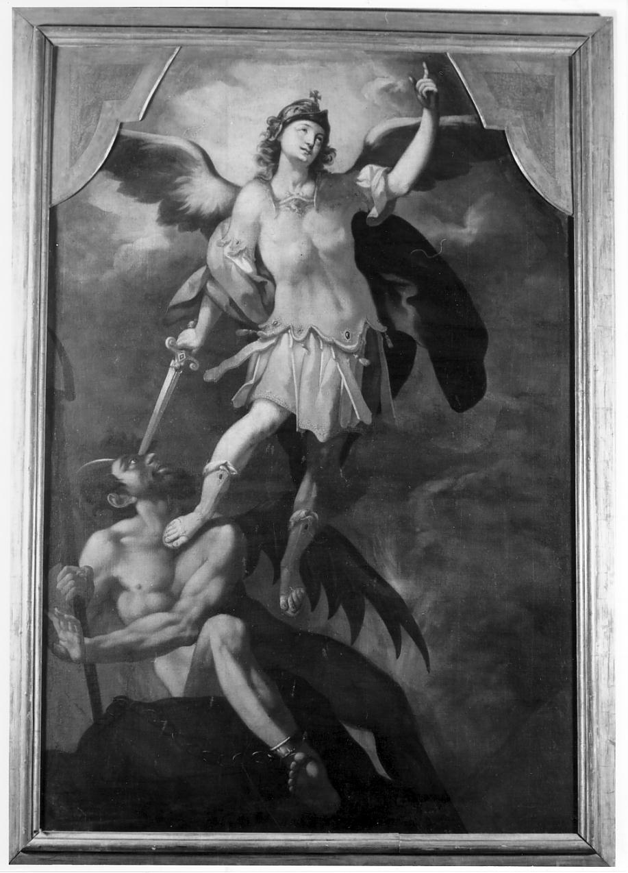 San Michele Arcangelo schiaccia il demonio (dipinto, opera isolata) - ambito lombardo (prima metà sec. XVIII)